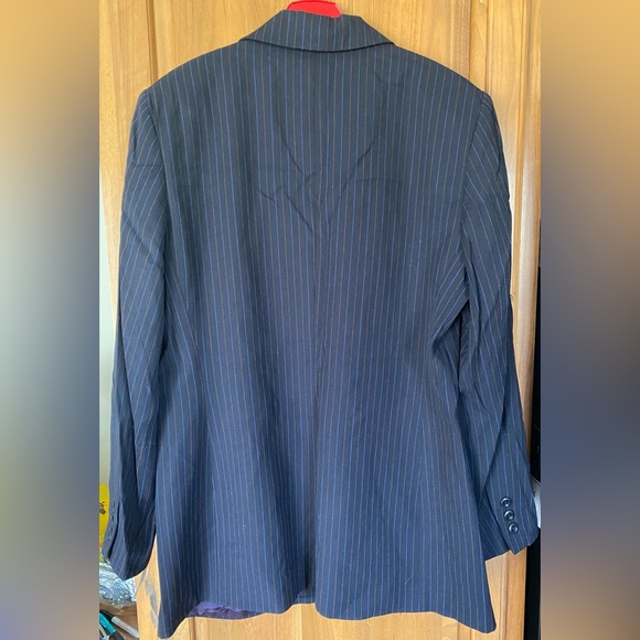 NWT Neiman Marcus Vintage Deadstock Wool Stripe Blazer Jacket Coat One Button - Picture 10 of 16